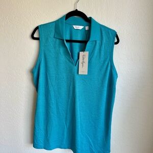 Walter Hagen Women's Blue Sleeveless Blouse